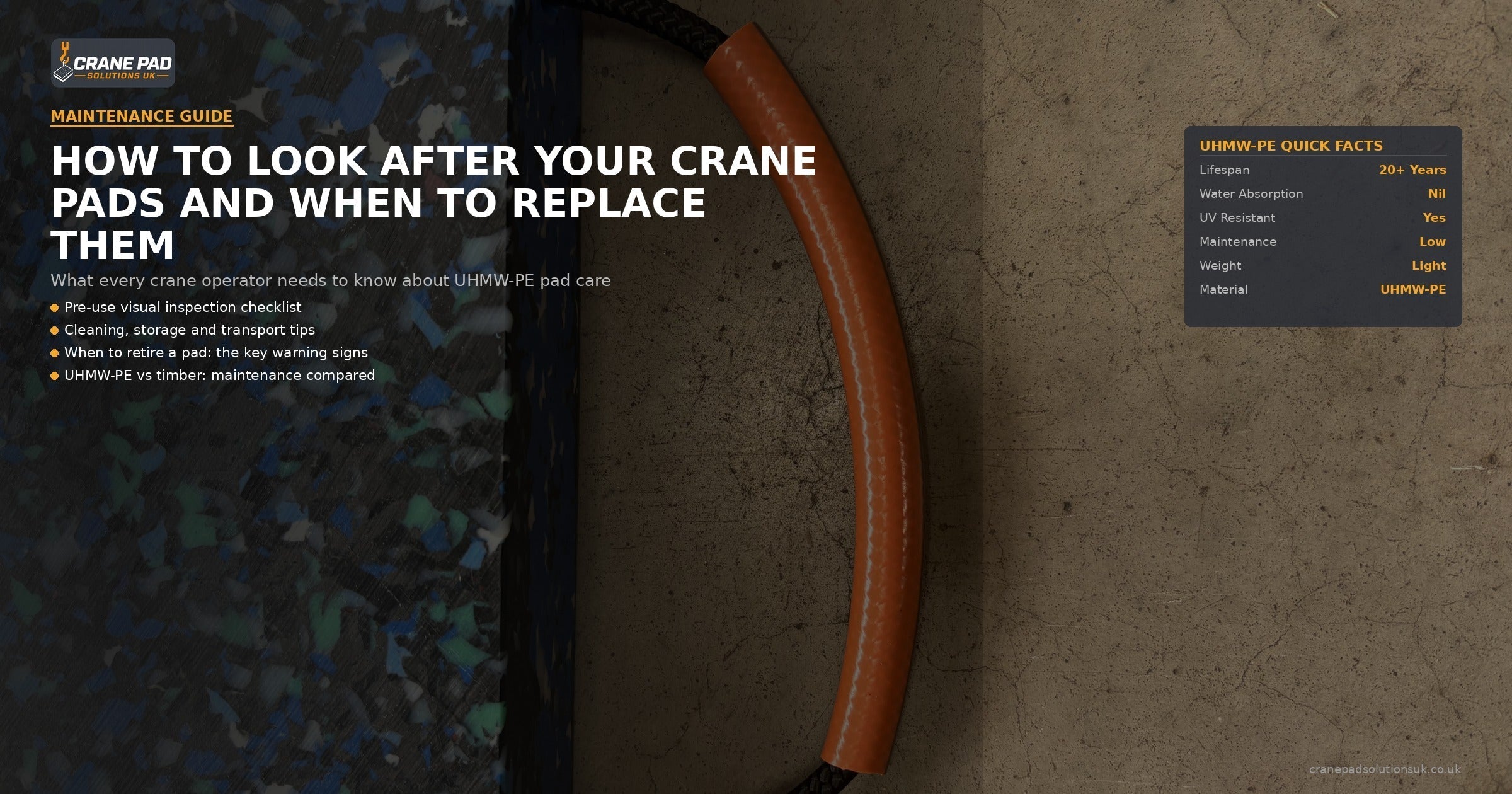 How to Look After Your Crane Pads and When to Replace Them