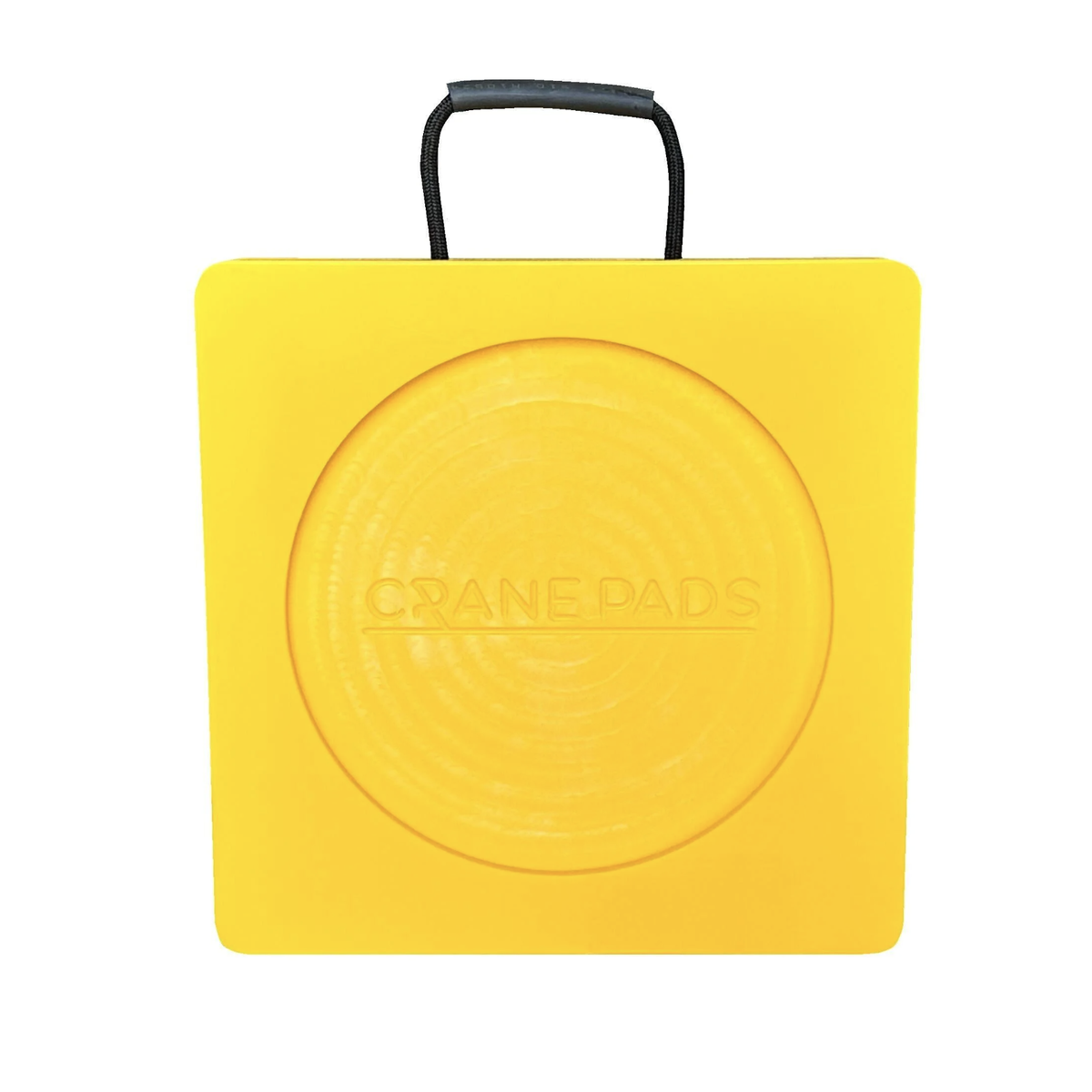400x400x40mm hi-viz yellow recessed outrigger pad UHMW-PE 12 tonne rated